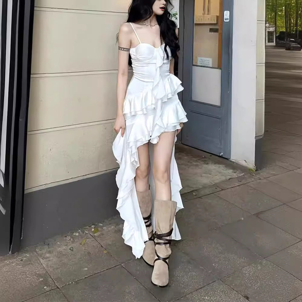 Ruffled Spaghetti Strap Mini Dress – Vacation Style Summer Dress for Women