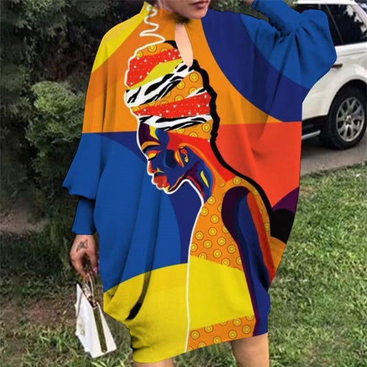 Elegant Slim‑Fit A‑Line Printed Dress for Women – Chic Polyester Summer Wear