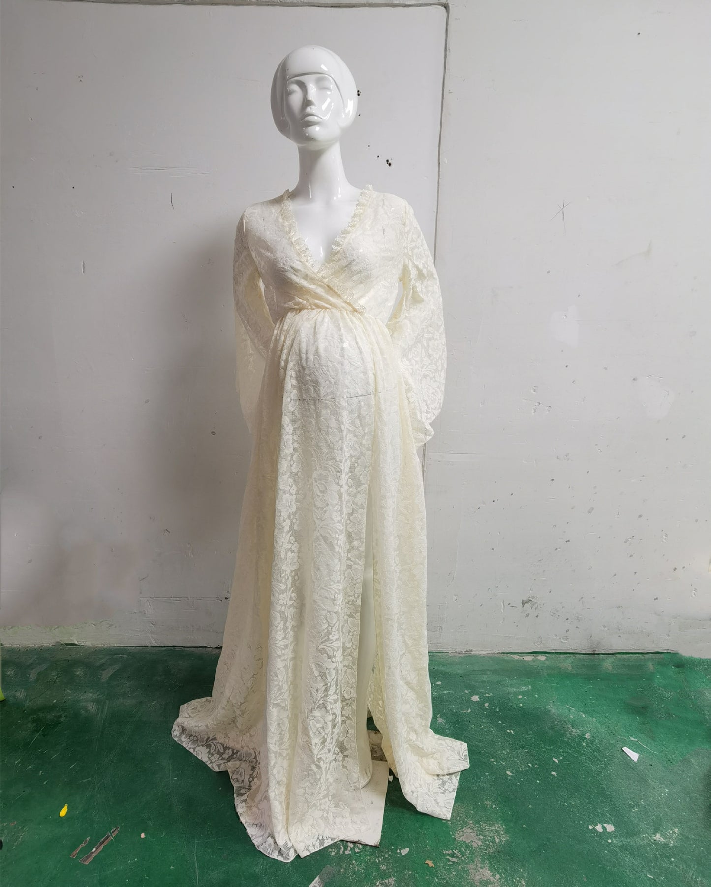 Elegant Lace Maxi Dress – Formal Style with Stretch Comfort