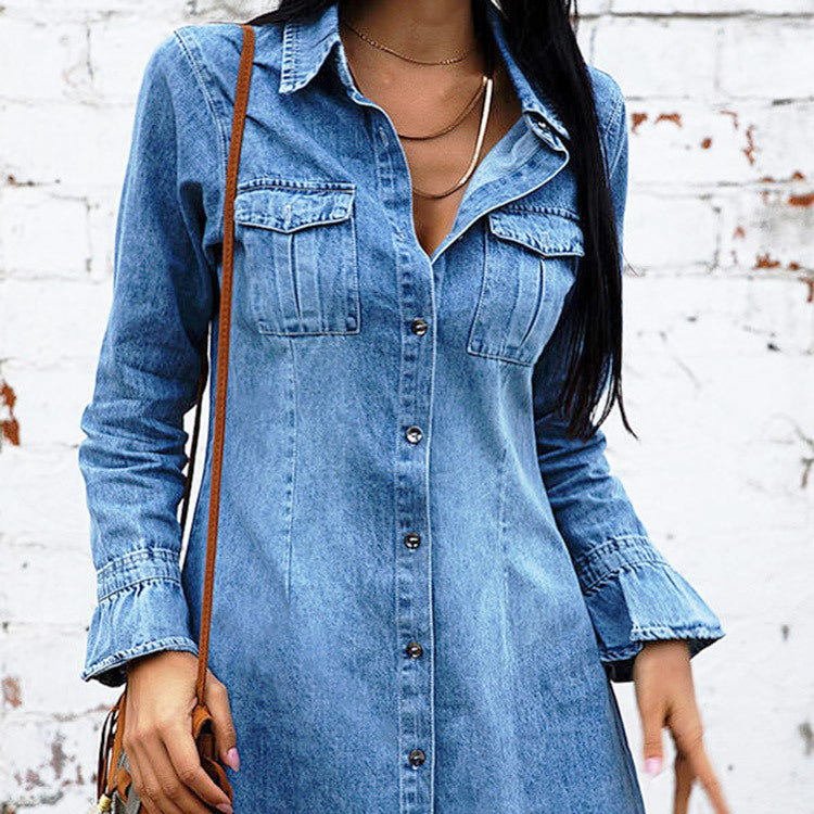 Slim-Fit Denim Mini Dress – Sleeveless U‑Neck Bodycon Jean Dress