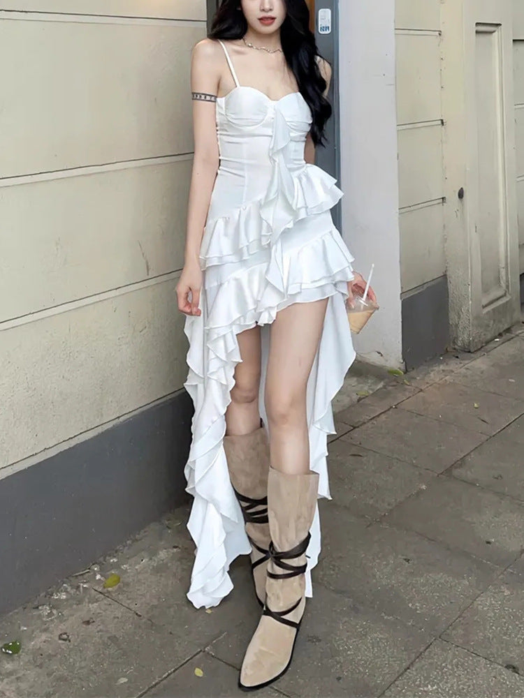 Ruffled Spaghetti Strap Mini Dress – Vacation Style Summer Dress for Women