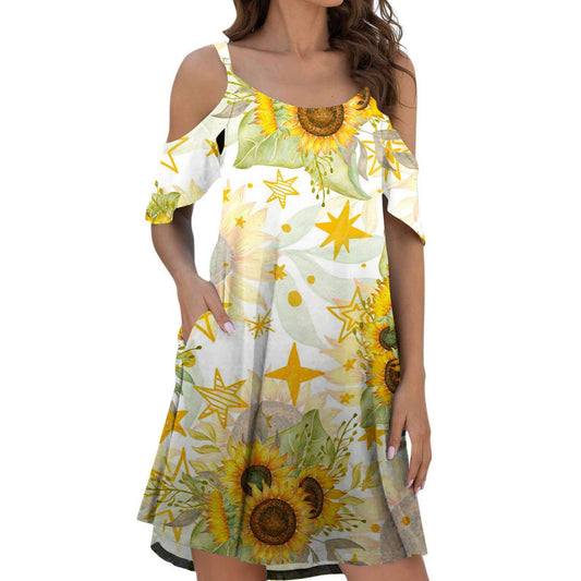 Printed Suspender Summer Dress for Women – Lightweight Floral A‑Line Midi