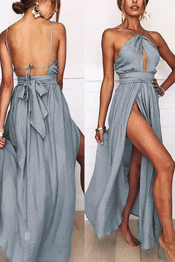 Backless Maxi Dress with Long Skirt – Elegant Strapless Open‑Back Evening Gown