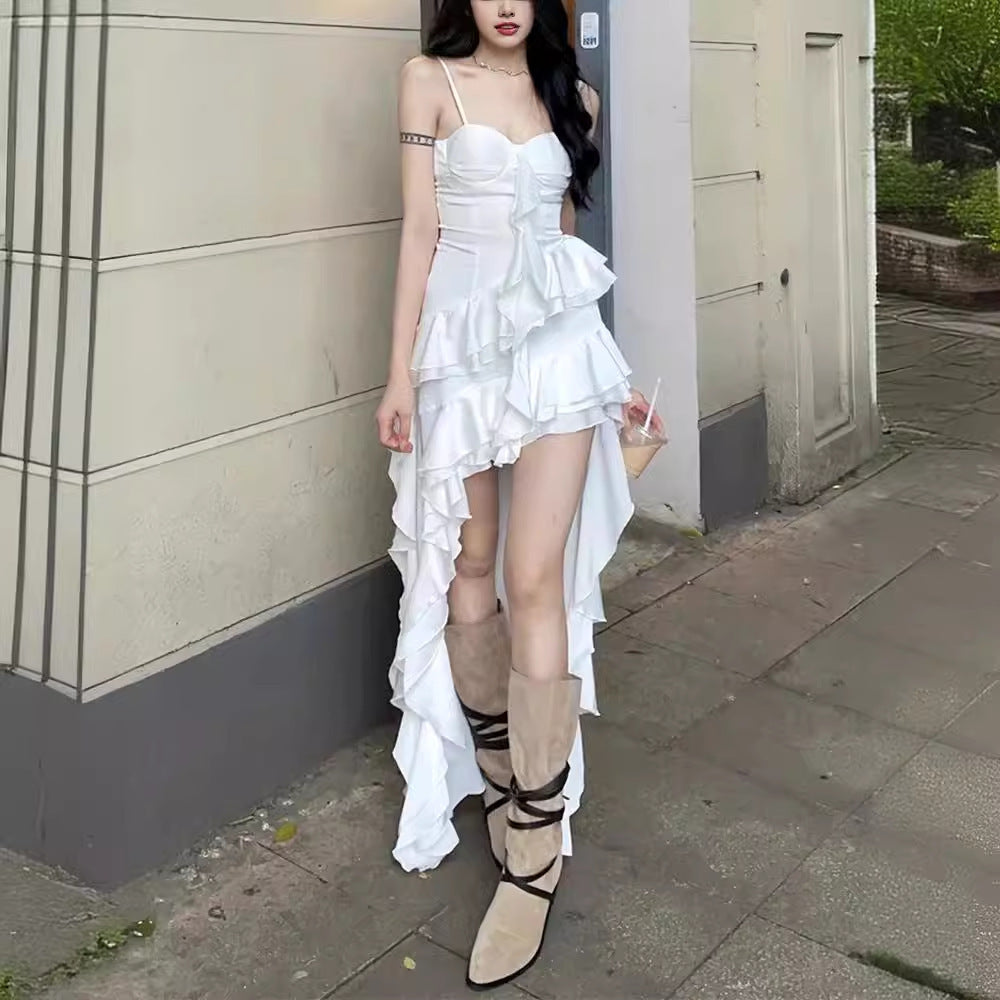 Ruffled Spaghetti Strap Mini Dress – Vacation Style Summer Dress for Women