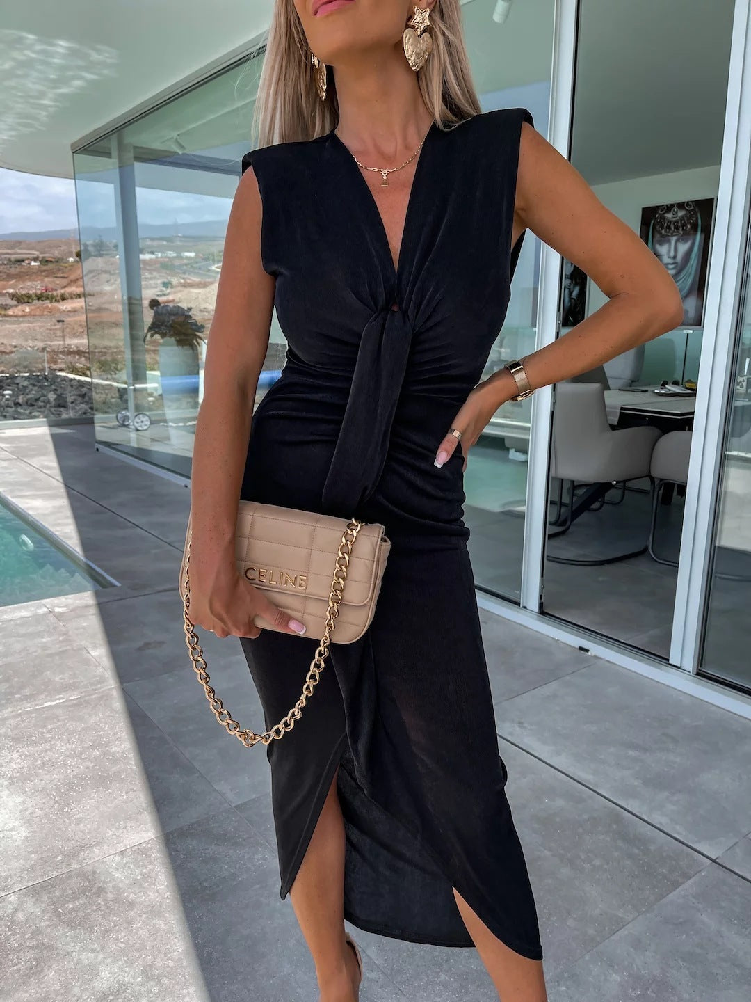 Pleated Casual Vacation Dress – Loose & Flowy for Women